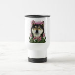 Thank You - Pink Tulips - Shiba Inus - Yasha Coffee Mugs