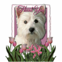 Thank You - Pink Tulips - West Highland Terrier