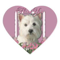 Thank You - Pink Tulips - West Highland Terrier