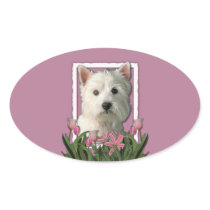 Thank You - Pink Tulips - West Highland Terrier