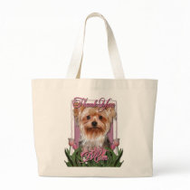 Thank You - Pink Tulips - Yorkshire Terrier Canvas Bag