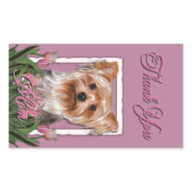 Thank You - Pink Tulips - Yorkshire Terrier