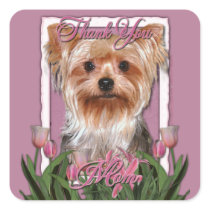 Thank You - Pink Tulips - Yorkshire Terrier