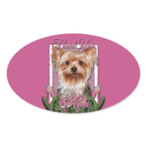 Thank You - Pink Tulips - Yorkshire Terrier
