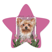 Thank You - Pink Tulips - Yorkshire Terrier
