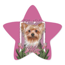 Thank You - Pink Tulips - Yorkshire Terrier