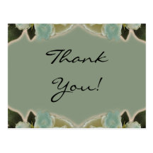 Thank You Post Cards Black Flowers