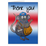 Thank you Postal Worker Mailman Whimsical Mouse Cards