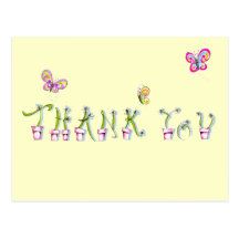 Thank You postcard w/Flowers - see back