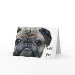 Thank You pug greeting card