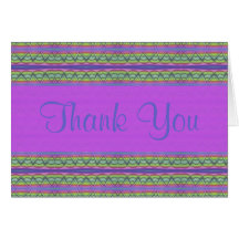 Thank You purple pattern Cards