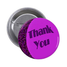 Thank You Purple Pinback Button
