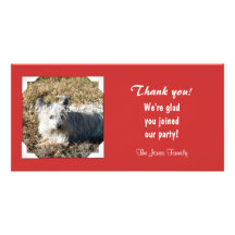 Thank you - Red Customized Photo Card