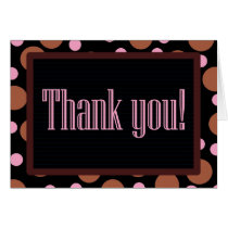 Thank You Red pink dots Black Background cards