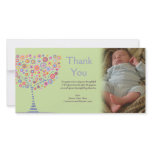 Thank You Retro Tree New Baby Gift Photocard Photo Card