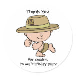 Thank You Safari Explorer Birthday GiftTag Sticker