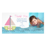 Thank You Sail Boat Birthday Party Photocard photo cards