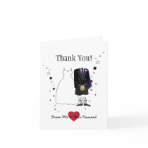 Thank You Scottish Bride & Groom purple Cards