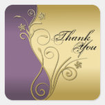 Thank You Seal - Classy Purple & Gold Wedding Sticker