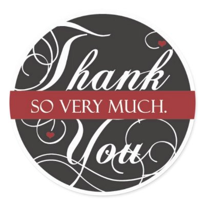 Thank you so very much round stickers by graphiccookies