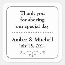 Thank You Square Sticker