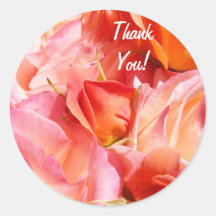 Thank You! stickers envelopes Cards Pink Roses