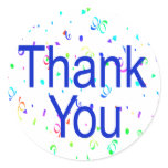 Thank You Stickers with Streamers