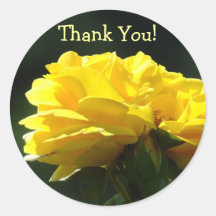 Thank You! stickers Yellow Rose Flowers Glowing
