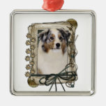 Thank You - Stone Paws - Australian Shepherd Christmas Ornament