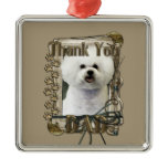 Thank You - Stone Paws - Bichon Frise - Dad Christmas Ornament