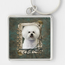 Thank You - Stone Paws - Bichon Frise Key Chains