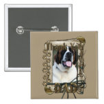 Thank You - Stone Paws - St Bernard - Mae - Dad Pinback Buttons