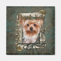 Thank You - Stone Paws - Yorkshire Terrier Fridge Magnet