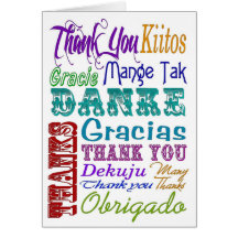 Thank you Subway Art in many languages Greeting Card