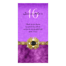 "thank you" "sweet sixteen" pink black gems picture card