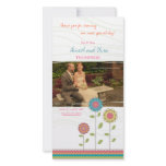 Thank You Tall Rainbow Flowers Wedding Photo Card photo cards