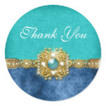 "Thank you" teal blue damask girls