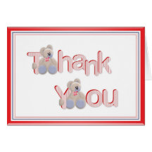Thank You Teddy Bears Greeting Cards