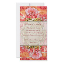 "thank you" vintage flower rose pearls