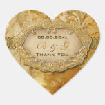 "Thank you" vintage gold brown wedding Sticker
