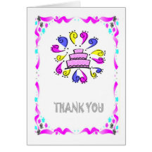 Thank you - Wedding cake with swirls Card