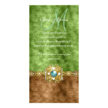 "thank you" wedding damask brown gold custom photo card