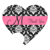 Thank You Wedding Favour Sticker Heart Shaped