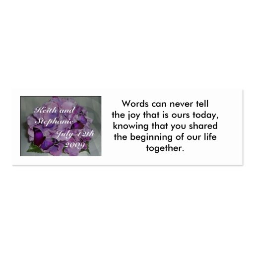 thank you wedding place card business card