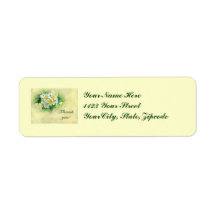 Thank You White Multiflora Roses Wildflower Custom Return Address Labels