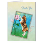 Thank you with a playful cat greeting cards