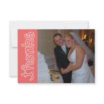 Thanks Chalk Lines Thank You Notecard (Coral)