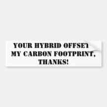 thanks for driving a hybrid bumper sticker