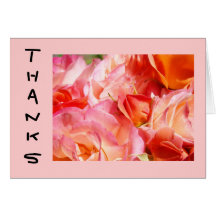 THANKS greeting cards Pink Rose Flowers Roses