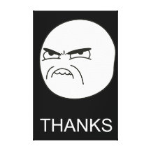 Thanks Meme - Black Wrapped Canvas Stretched Canvas Prints
